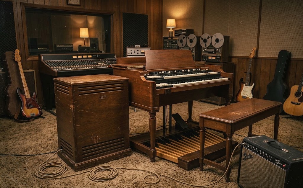 Hammond B3 and Leslie in studio